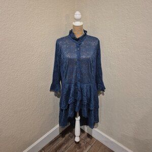 NWOT Zadie B's Aleah Lace Top in French Blue